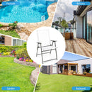 4 Pieces Patio Folding Chairs with Rustproof Metal Frame-White