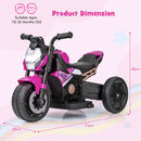 6V Kids Ride-on Motorcycle With Detachable Training Wheels - Blue/Red/Pink
