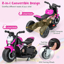 6V Kids Ride-on Motorcycle With Detachable Training Wheels - Blue/Red/Pink