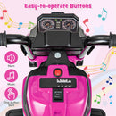 6V Kids Ride-on Motorcycle With Detachable Training Wheels - Blue/Red/Pink