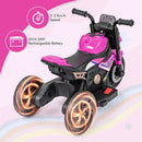 6V Kids Ride-on Motorcycle With Detachable Training Wheels - Blue/Red/Pink