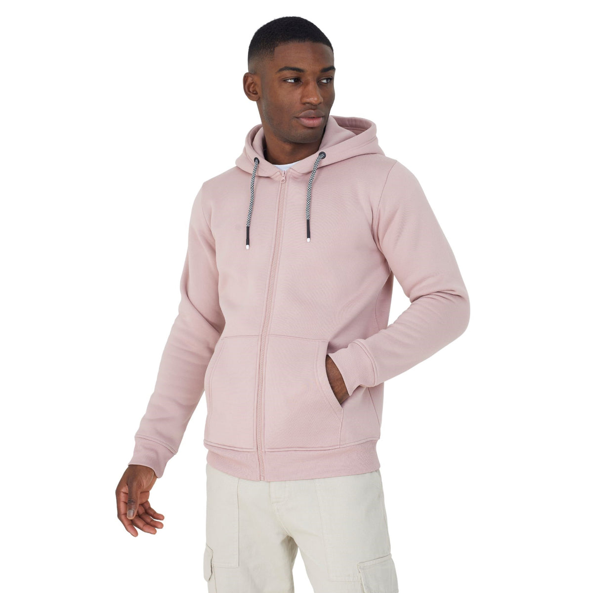 Brave Soul Full Zip Hoodie Pink
