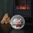 20cm Battery Operated Light up Santa and Friends Christmas Crackle Ball with LEDs