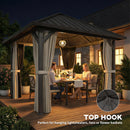 Outsunny 3 X 3(m) Metal Hardtop Gazebo With Netting And Curtains, Black