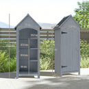 Outsunny Wooden Small Garden Shed With 3 Shelves And Tilt Roof Grey