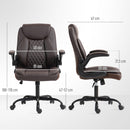 HOMCOM PU Leather Office Desk Chair with Thick Cushion