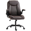 HOMCOM PU Leather Office Desk Chair with Thick Cushion