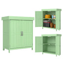 Outsunny Wooden Garden Shed W/ Hinged Roof, 74x43x88cm, Light Green
