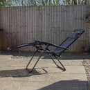 Set of 2 Multi Position Zero Gravity Relaxer Chair Sun Lounger in Mixed Grey