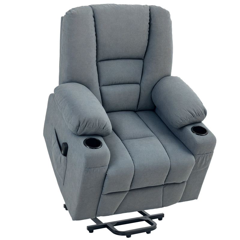 HOMCOM Riser And Recliner Chair W/ Remote, Lift Chair For Elderly, Light Grey