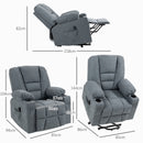 HOMCOM Riser And Recliner Chair W/ Remote, Lift Chair For Elderly, Light Grey