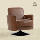 HOMCOM Upholstered PU Leather Armchair For Living Room, Brown