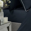 Serene Plain Dyed Fitted Bed Sheet in Navy