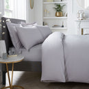 Serene Plain Dyed Fitted Bed Sheet in Silver