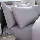 Serene Plain Dyed Fitted Bed Sheet in Silver