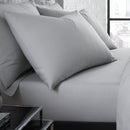 Serene Plain Dyed Pair of Housewife Pillowcases in Silver
