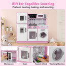 Play Kitchen Toy Set with Oven and Washing Machine for Aged 3+ Years Old-Pink