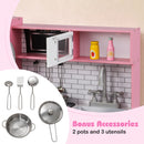 Play Kitchen Toy Set with Oven and Washing Machine for Aged 3+ Years Old-Pink