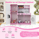 Play Kitchen Toy Set with Oven and Washing Machine for Aged 3+ Years Old-Pink
