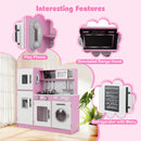 Play Kitchen Toy Set with Oven and Washing Machine for Aged 3+ Years Old-Pink