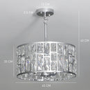 HOMCOM Flush Mount Ceiling Light, 3-Light Crystal Chandelier For Living Room