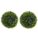 HOMCOM Set Of 2 Artificial Plant Topiary Balls, Faux Plants For Decor, Green