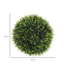HOMCOM Set Of 2 Artificial Plant Topiary Balls, Faux Plants For Decor, Green