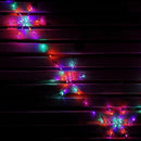 2.6m Set of 10 Snowflake Curtain Lights 258 Rainbow LEDs MicroBrights String Lights