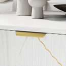 HOMCOM Coffee Table, Living Room Table with Drawer and Open Shelves