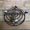 27cm Black Heavy Duty Metal Garden Patio Plant Flower Pot Stand Trolley on Metal Castor Wheels