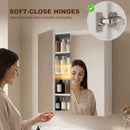 HOMCOM Wall Mounted Bathroom Mirror Storage Cabinet w/ Door Adjustable Shelf