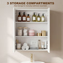 HOMCOM Wall Mounted Bathroom Mirror Storage Cabinet w/ Door Adjustable Shelf