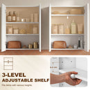 HOMCOM Wall Mounted Bathroom Mirror Storage Cabinet w/ Door Adjustable Shelf