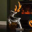 75cm Infinity Santa in Sleigh with Reindeer on Metal Base and Multi-Coloured LEDs