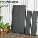 Outsunny HDPE Picnic Table Set w/ Beer Table & 2 Benches for 6, Dark Grey