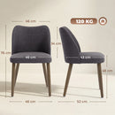 HOMCOM Dining Chairs Set of 2, Kitchen Chairs with Padded Seat, Curved Back