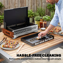 Outsunny Charcoal BBQ Grill Folding Barbecue Grill for Camping Black