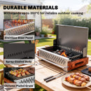 Outsunny Charcoal BBQ Grill Folding Barbecue Grill for Camping Black