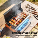 Outsunny Charcoal BBQ Grill Folding Barbecue Grill for Camping Black