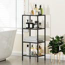 HOMCOM 4-Tier Shelving Unit Modern Glass Shelf Bookshelf For Home