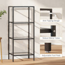 HOMCOM 4-Tier Shelving Unit Modern Glass Shelf Bookshelf For Home