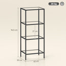 HOMCOM 4-Tier Shelving Unit Modern Glass Shelf Bookshelf For Home