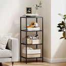 HOMCOM 4-Tier Shelving Unit Modern Glass Shelf Bookshelf For Home
