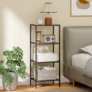 HOMCOM 4-Tier Shelving Unit Modern Glass Shelf Bookshelf For Home