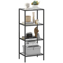 HOMCOM 4-Tier Shelving Unit Modern Glass Shelf Bookshelf For Home