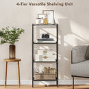 HOMCOM 4-Tier Shelving Unit Modern Glass Shelf Bookshelf For Home