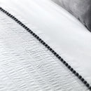 Serene Pom Pom Duvet Cover Set In Grey