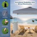 300 X 300 CM Pop Up Canopy Tent With 2 Half Sidewalls-Grey