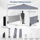 300 X 300 CM Pop Up Canopy Tent With 2 Half Sidewalls-Grey