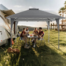 395 x 395 cm Pop up Canopy Tent with Vented Top and 8 Drainage Holes-Grey
